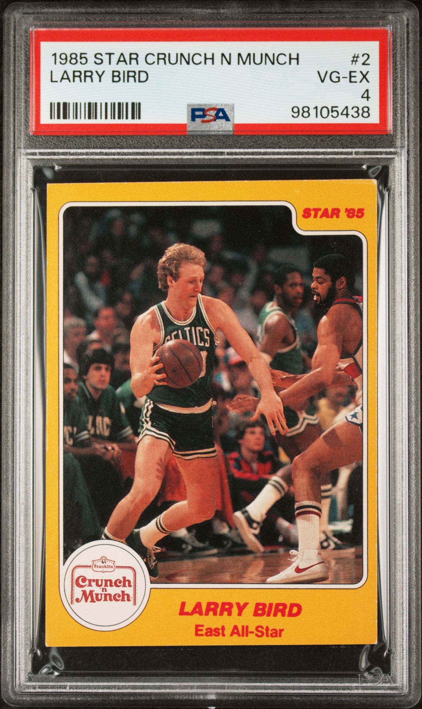 1985 Star Crunch N Munch #2 Larry Bird PSA 4