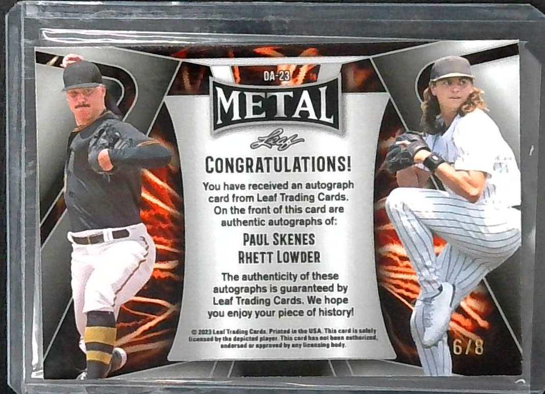 2023 Leaf Metal Paul Skenes Rhett Lowder Dual Auto #'d 6/8