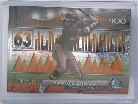 2024 Bowman Chrome Top 100 Samuel Zavala Mini Diamonds /150