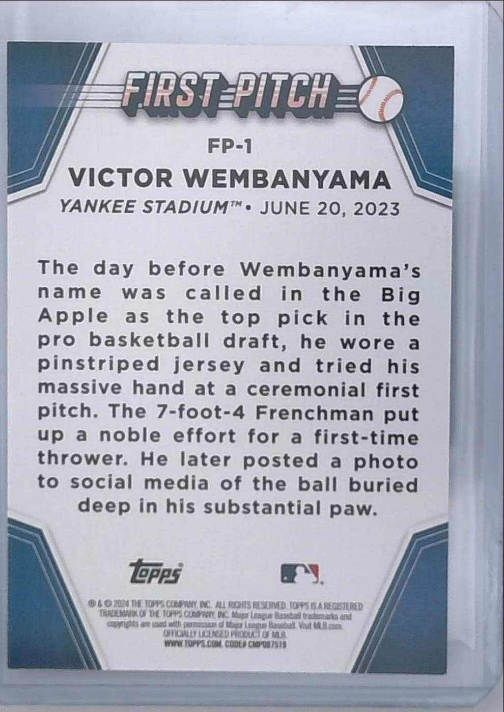 2024 Topps Series 2 Victor Wembanyama Blue Retail Exclusive