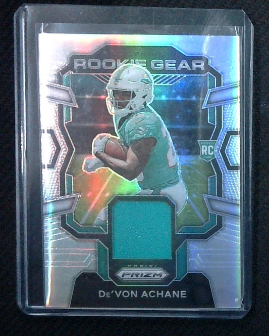 De'Von Achane 2023 Panini Prizm RG-DA Rookie Gear Jersey Relic RC