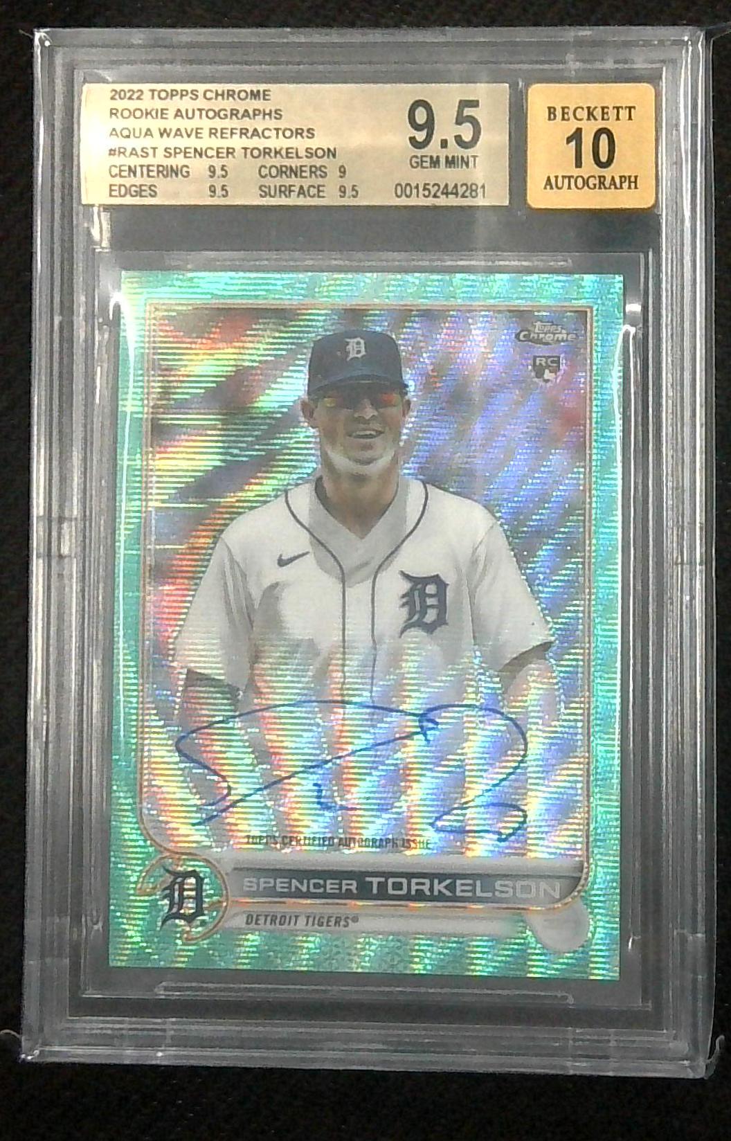 2022 Topps Chrome Spencer Torkelson Aqua Wave Refractor RC Auto /199 BGS 9.5!