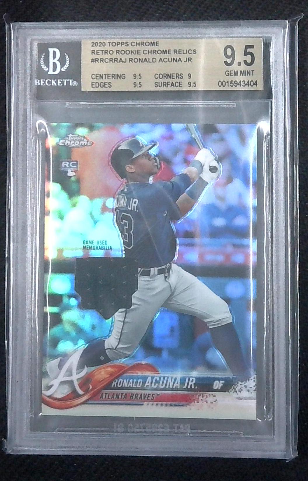 2020 Topps Chrome Ronald Acuna Jr. Retro Rookie Relic Atlanta Braves BGS 9.5