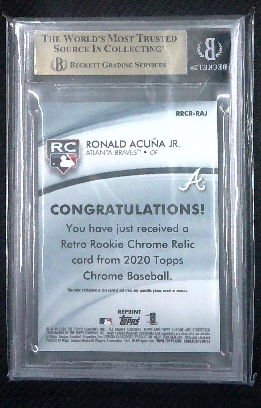 2020 Topps Chrome Ronald Acuna Jr. Retro Rookie Relic Atlanta Braves BGS 9.5