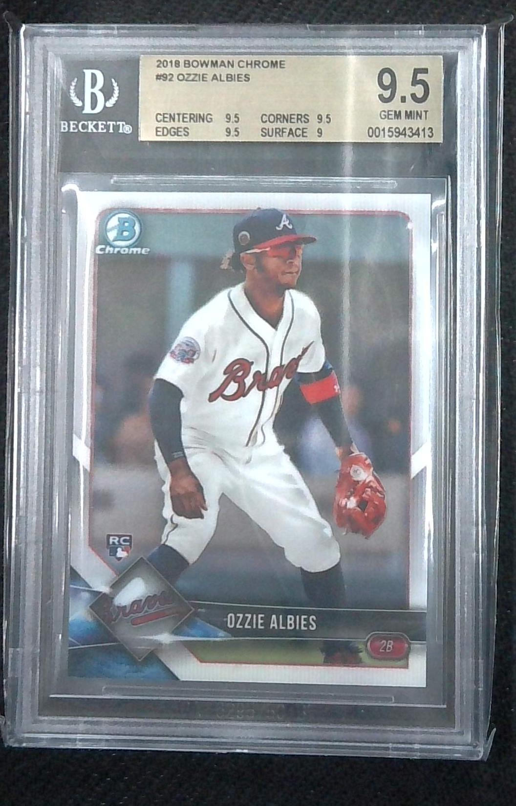 2018 Bowman Chrome Base Ozzie Albies (White Jersey) BGS 9.5 GEM MINT Rookie RC