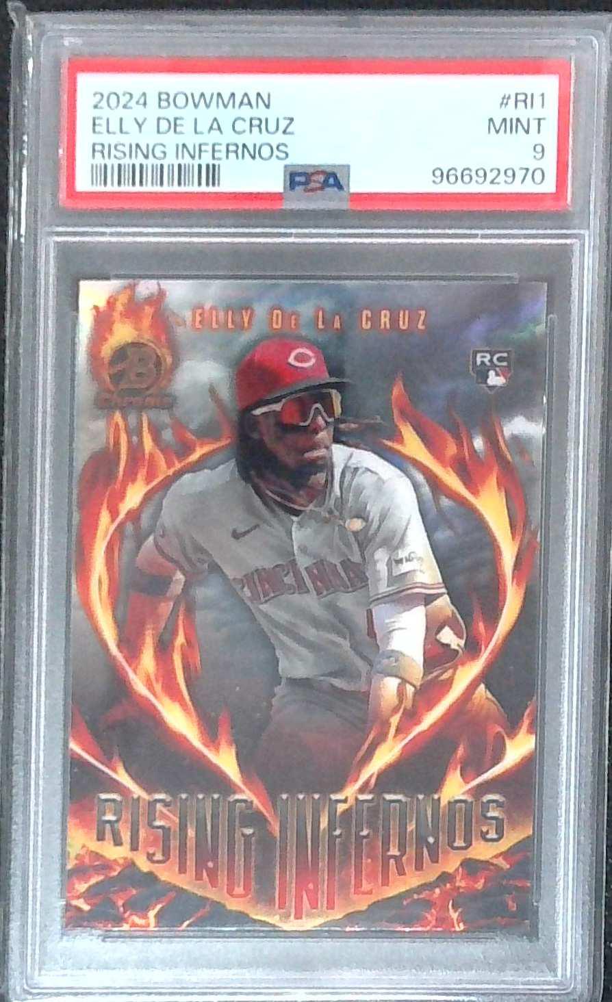 2024 Bowman Chrome Elly De La Cruz Rising Infernos Rookie Insert PSA 9