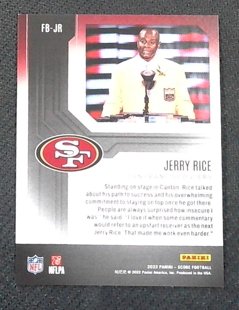 2022 Panini Score Jerry Rice First Ballot 16/20 San Francisco 49ers