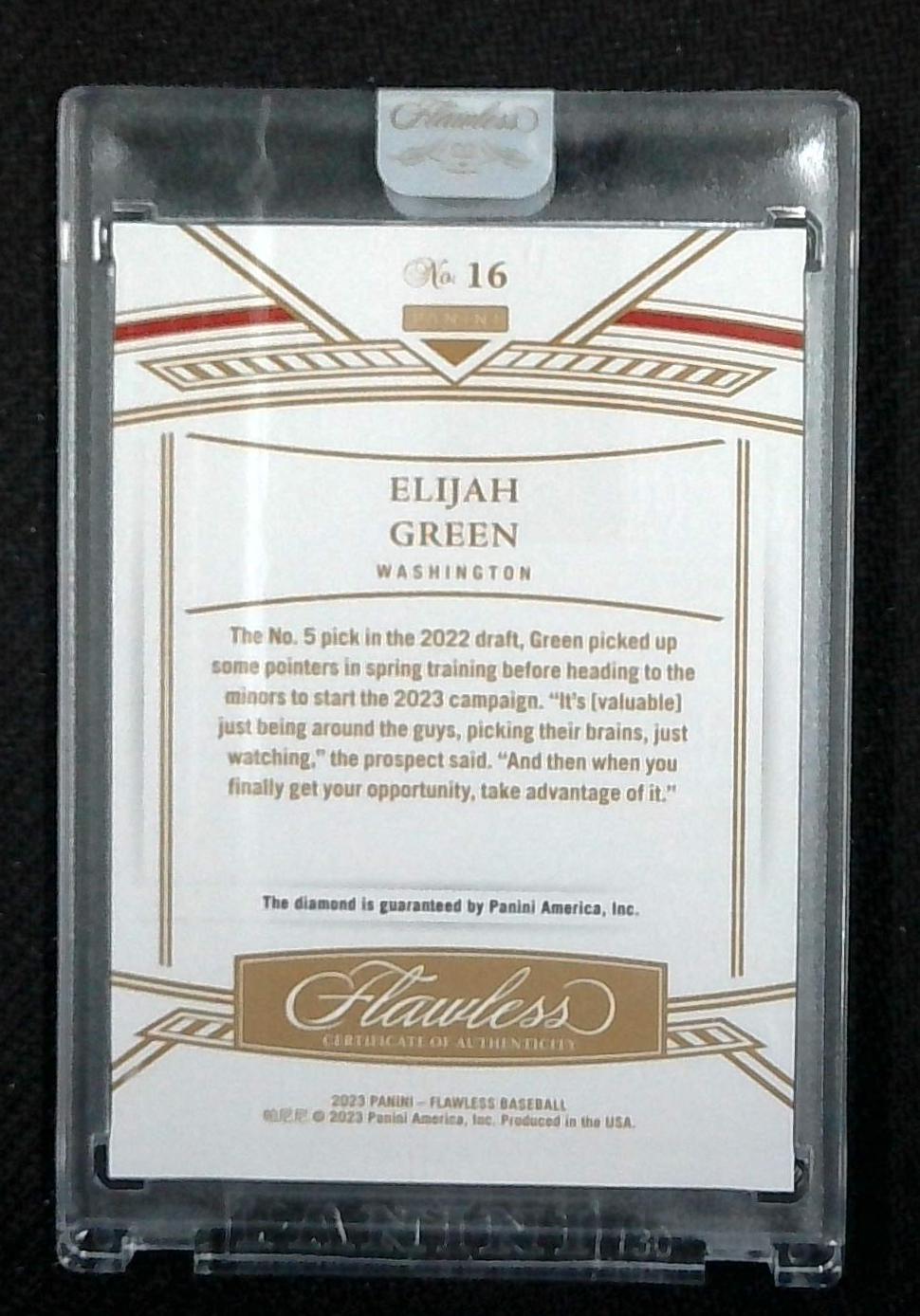 2023 Panini Flawless Yellow Diamond Elijah Green ROOKIE 10/10 #16