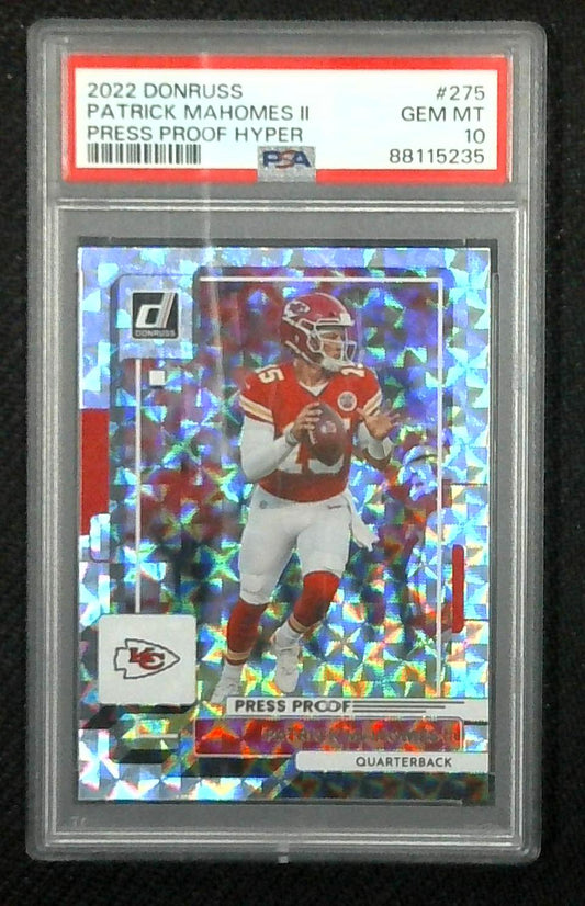 2022 DONRUSS PRESS PROOF HYPER #275 PATRICK MAHOMES II PSA 10