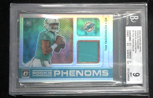 2020 Donruss Optic Tua Tagovailoa Rookie Phenoms Jersey BGS 9 Mint