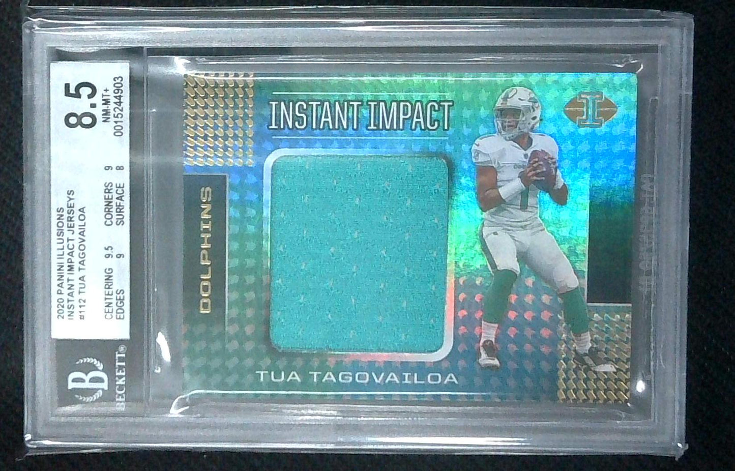 2020 Panini Illusions Instant Impact Relics Tua Tagovailoa Rookie BGS 8.5