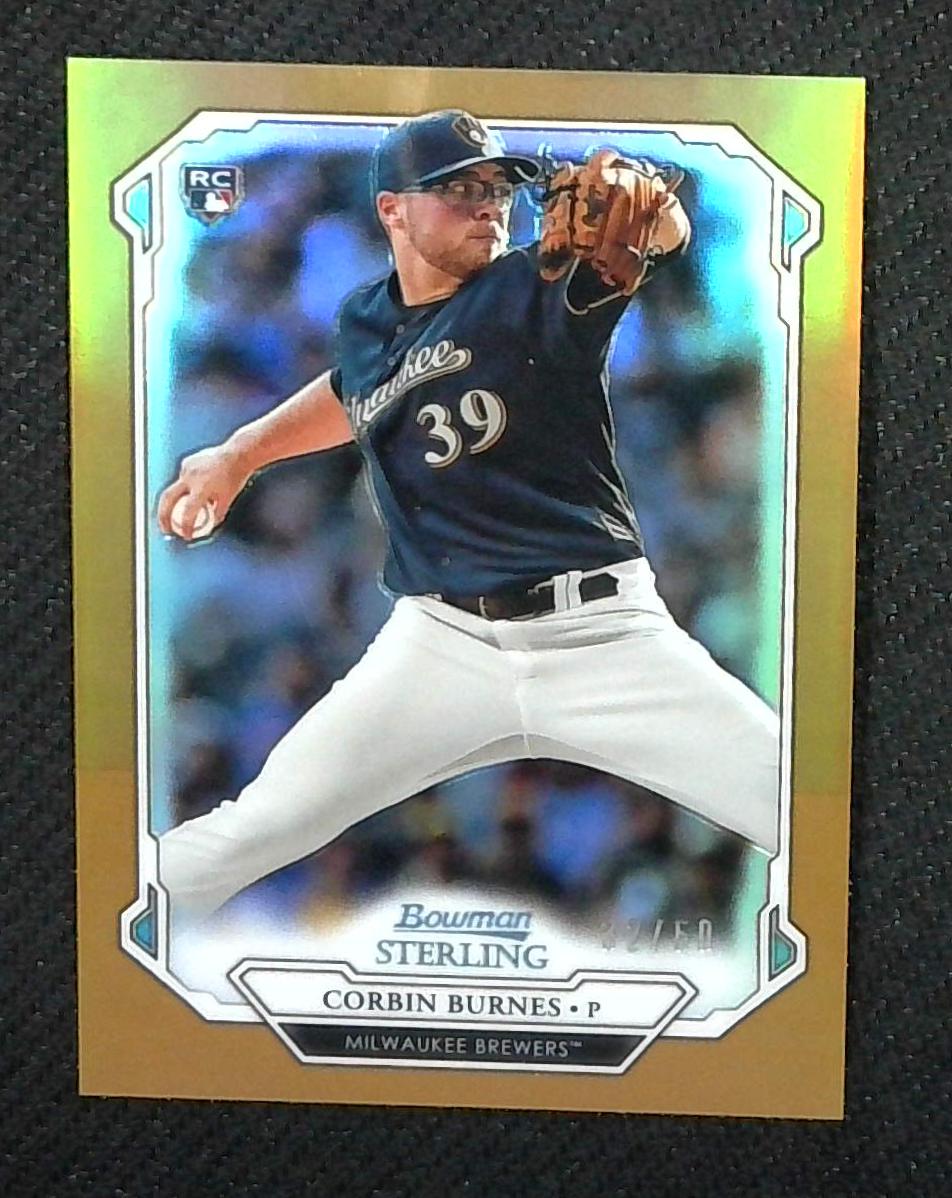 2019 Bowman Sterling Corbin Burnes Gold Rookie RC /50