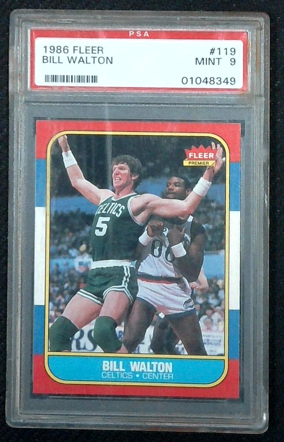 1986 FLEER #119 BILL WALTON CELTICS HOF PSA 9