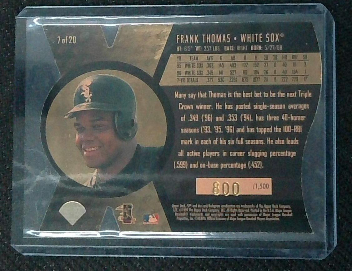 1997 SPx Frank Thomas Bound For Glory Die Cut #800/1500 White Sox