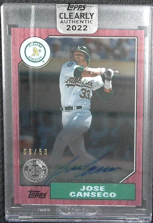 2022 Topps Clearly Authentic Jose Canseco Auto /50