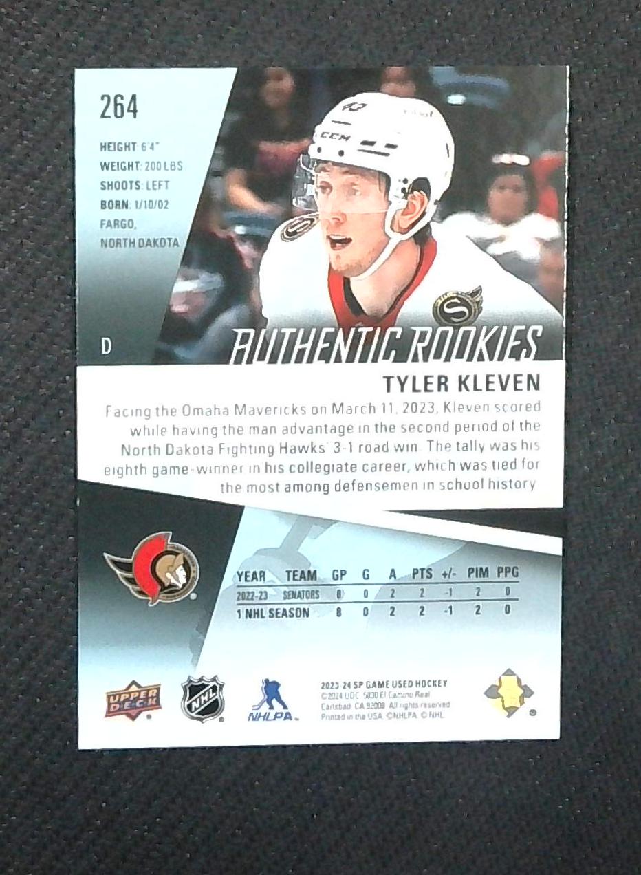 2023-24 SP Game Used #264 Tyler Kleven #/43