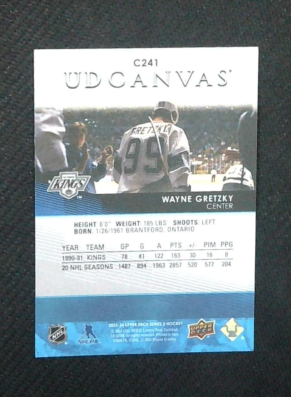 Wayne Gretzky 2023-24 Upper Deck Series 2 UD Canvas SP #C241 LA Kings