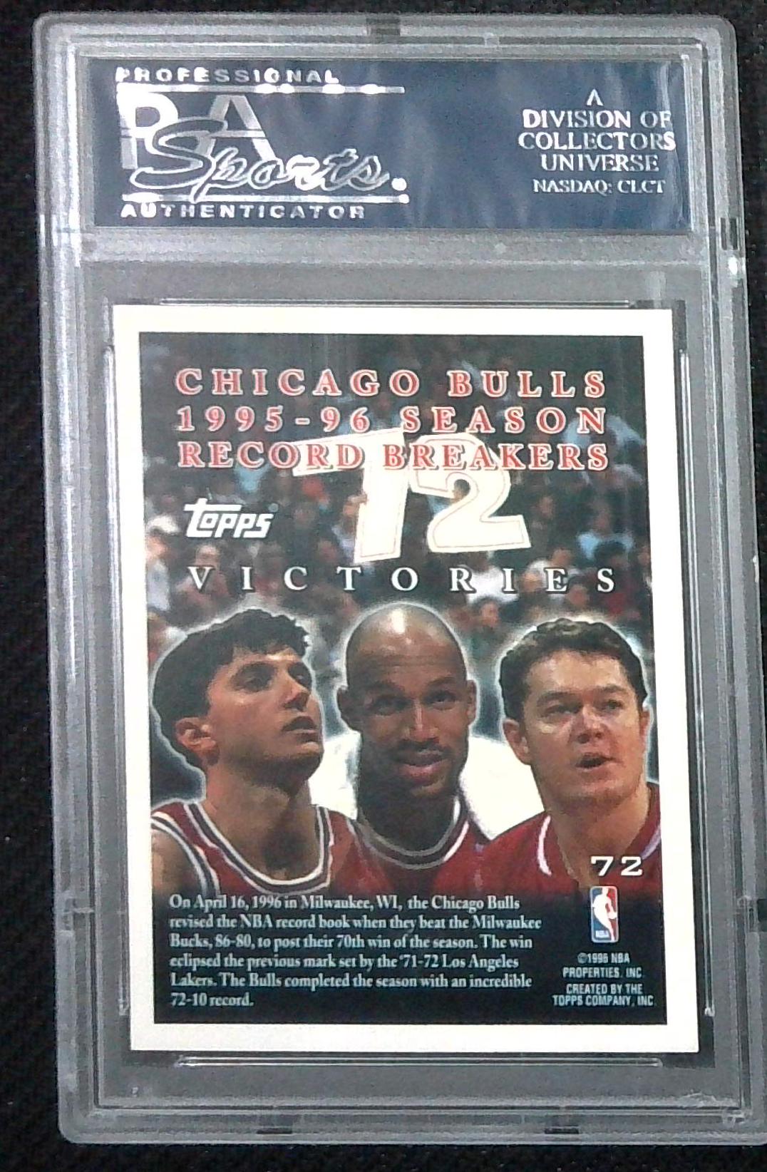 1996 Topps Chicago Bulls Commemorative PSA 10