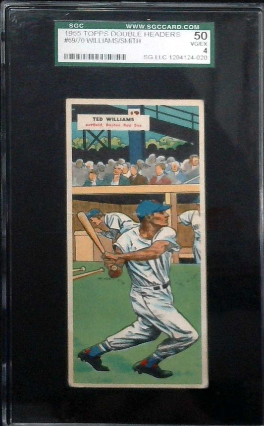 1955 Topps Double Headers Ted Williams & Hal Smith #69/70 SGC 4