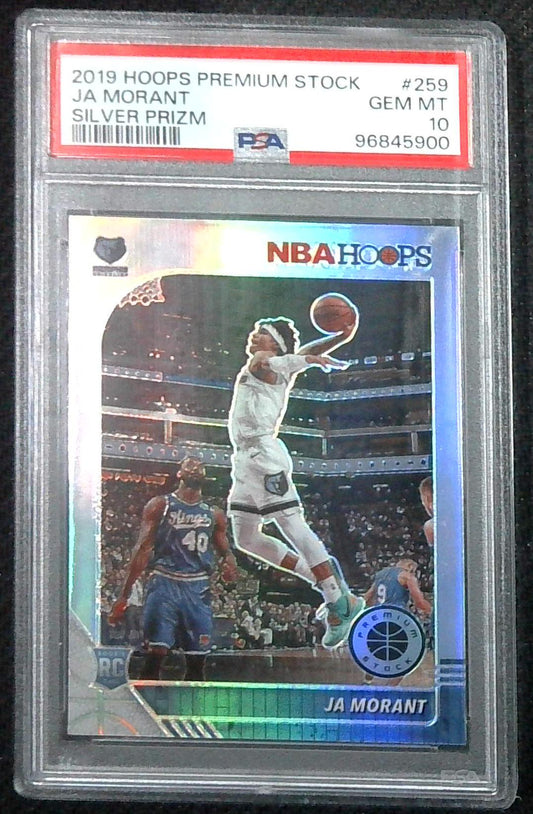 2019 Hoops Premium Stock Ja Morant Silver Prizm Rookie PSA 10