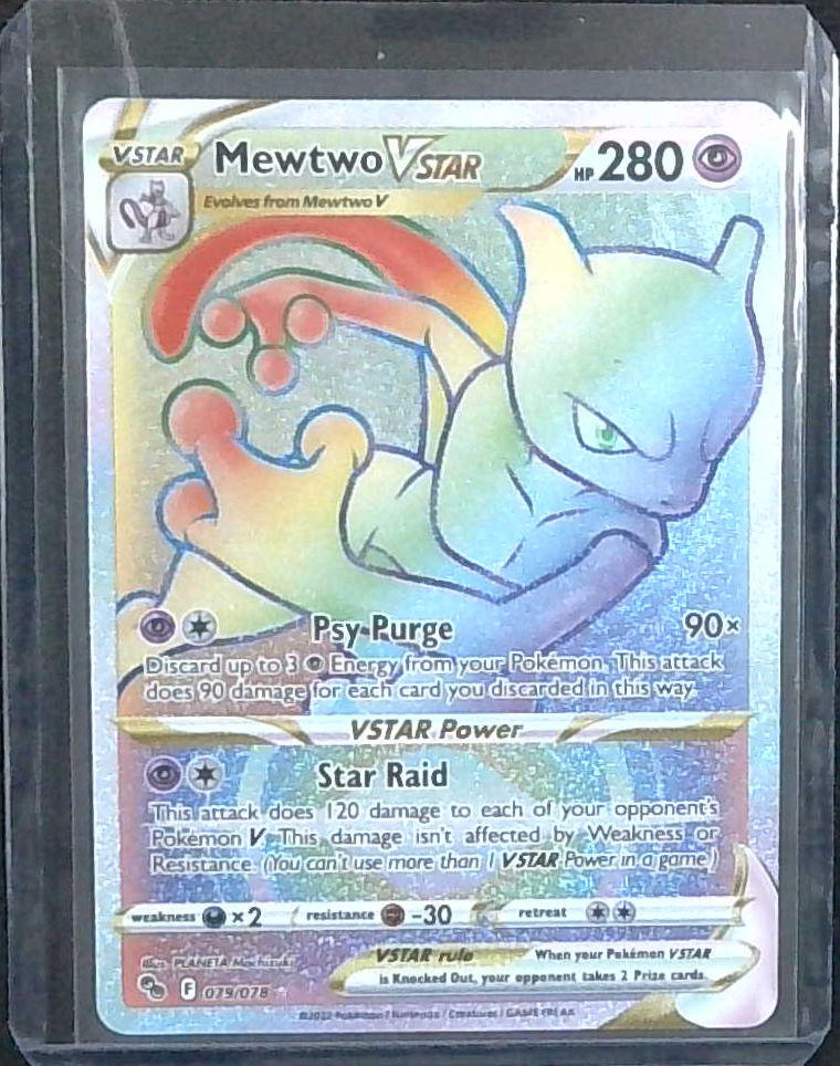 Pokémon Mewtwo VSTAR Rainbow Rare 079 / 078