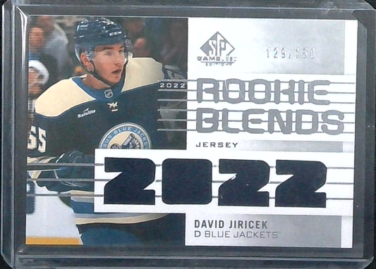 2022-23 SP Game Used Rookie Blends David Jiricek JERSEY PATCH /150