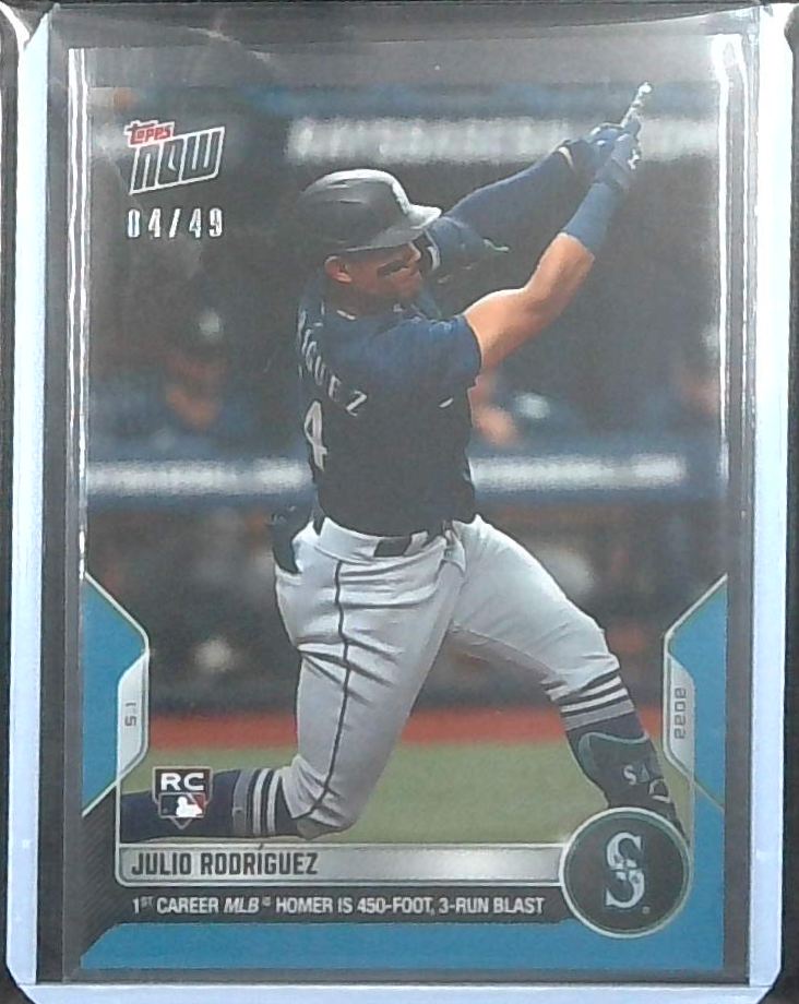 2022 Topps Now Julio Rodriguez /49 Blue Rookie (RC)