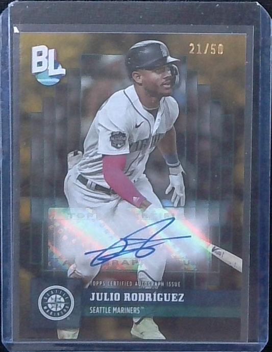 2024 Topps Big League Julio Rodriguez Gold Auto /50