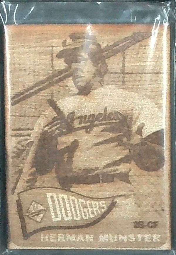 Custom Wood Card Herman Munster Dodgers