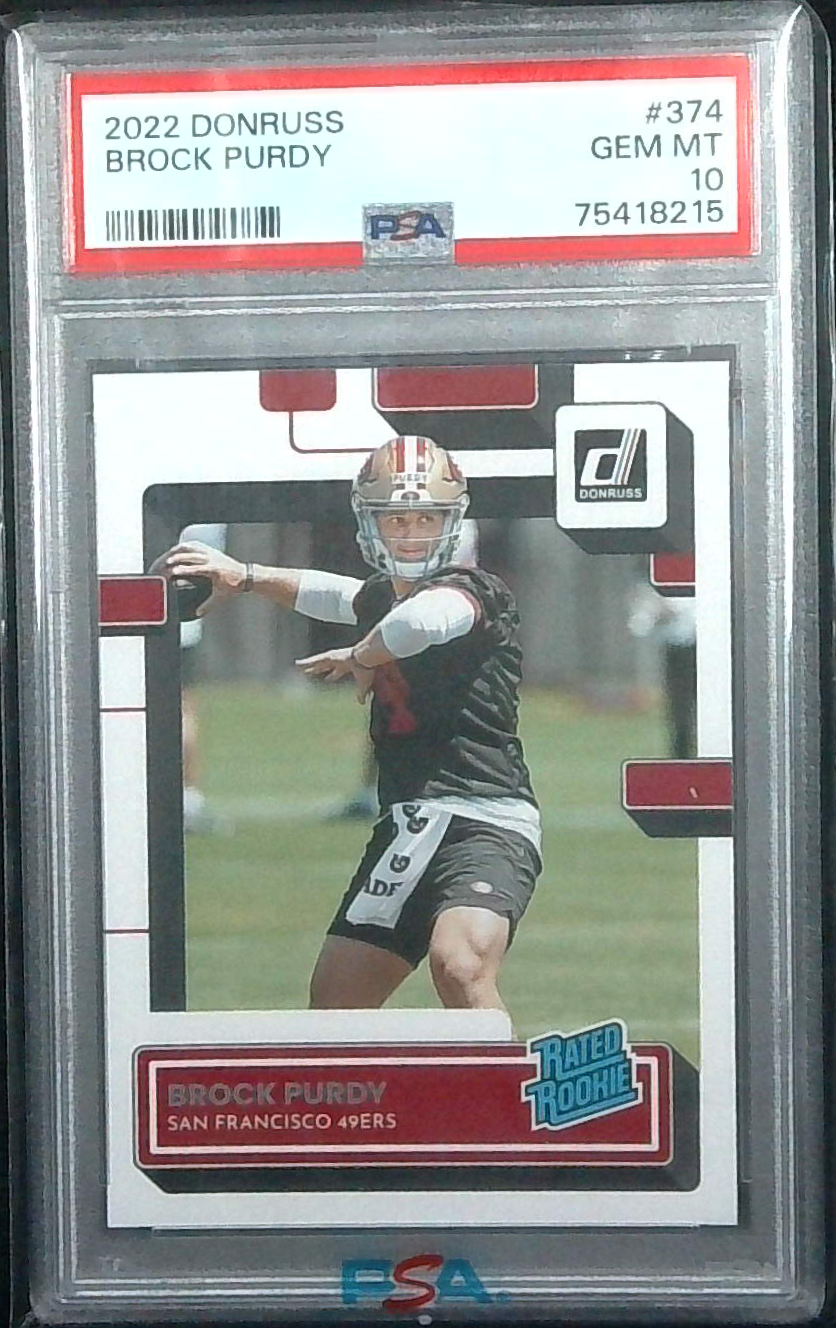 BROCK PURDY 2022 DONRUSS RATED ROOKIE RC #374 PSA 10
