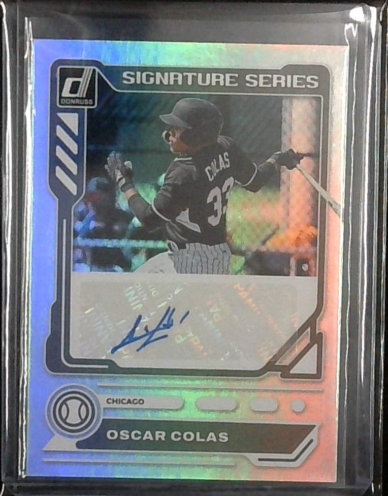 Oscar Colas AUTO SIGNATURE SERIES 2023 Panini Donruss Baseball White Sox