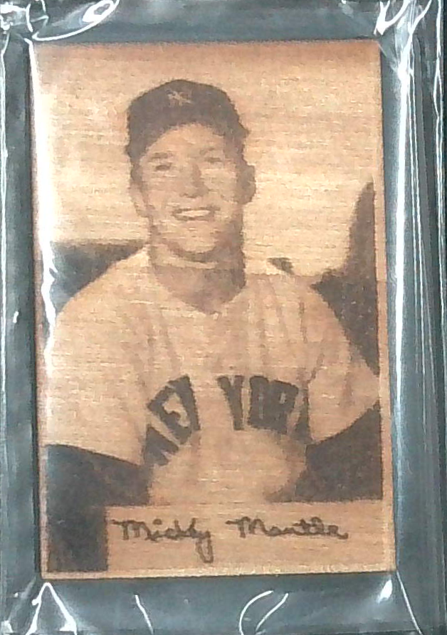 Custom Wood Card Mickey Mantle