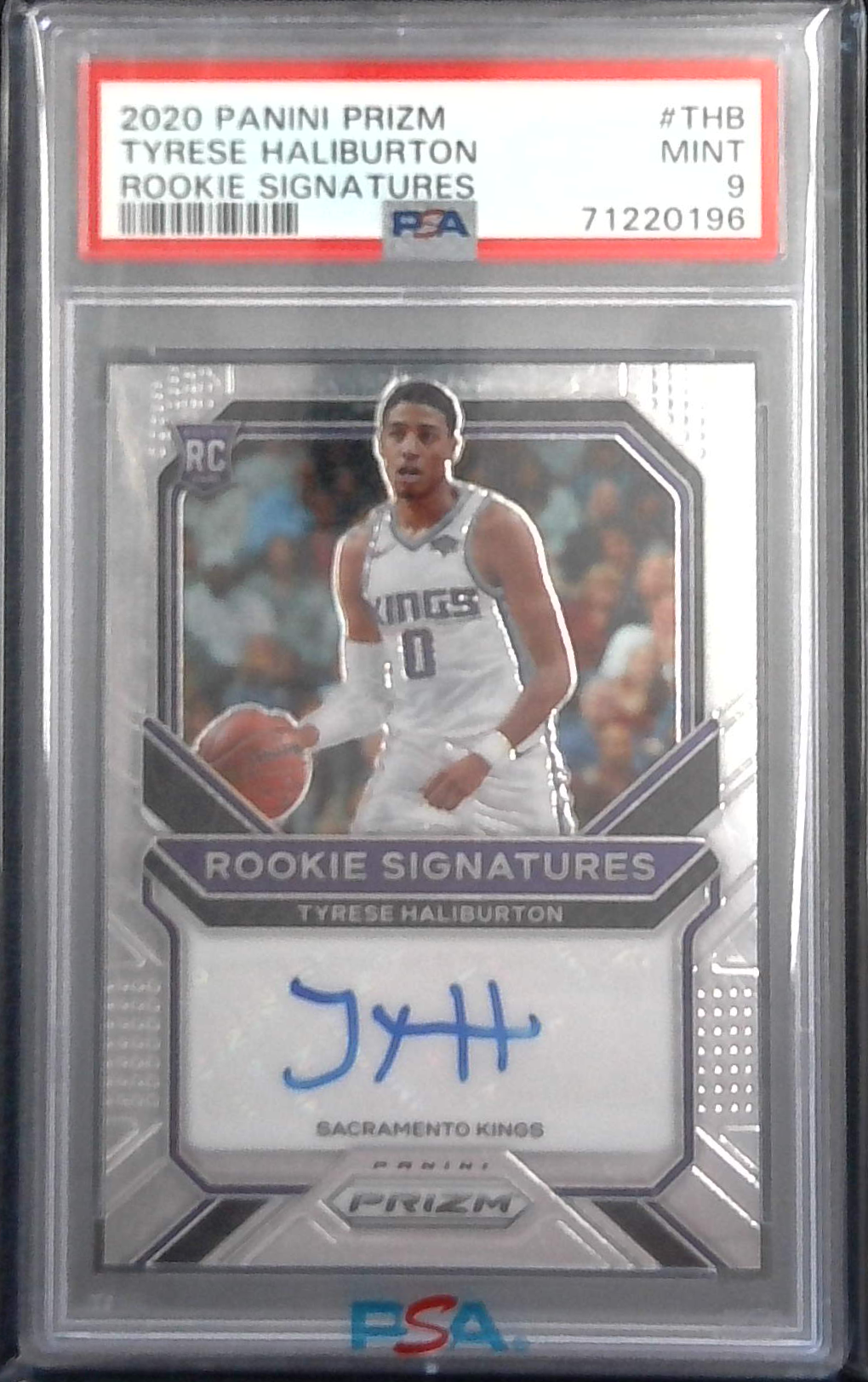 2020-21 Panini Prizm Tyrese Haliburton Rookie Signatures PSA 9 Auto