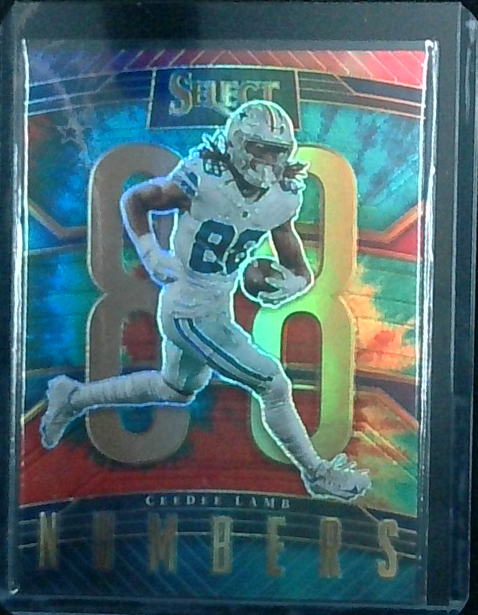 CEEDEE LAMB 2022 PANINI SELECT NUMBERS TIE-DYE PRIZM 17/25