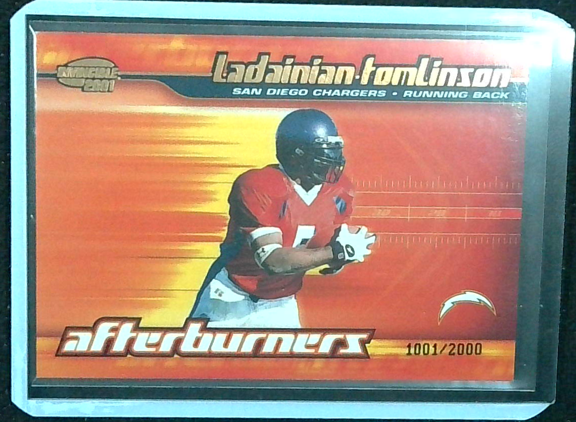 2001 Pacific Invincible Afterburners /2000 LaDainian Tomlinson #19 Rookie