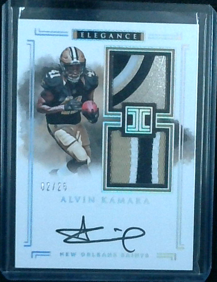 2017 Impeccable Alvin Kamara Elegance Rookie Patch Auto RC #'d 02/25