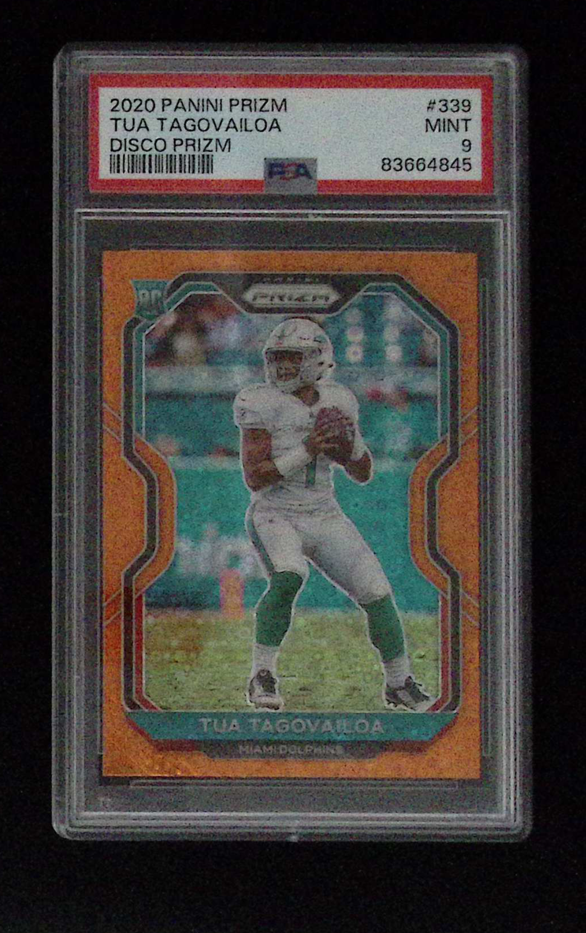 2020 Panini Prizm Tua Tagovailoa Disco Prizm #339 PSA 9 Dolphins Rookie