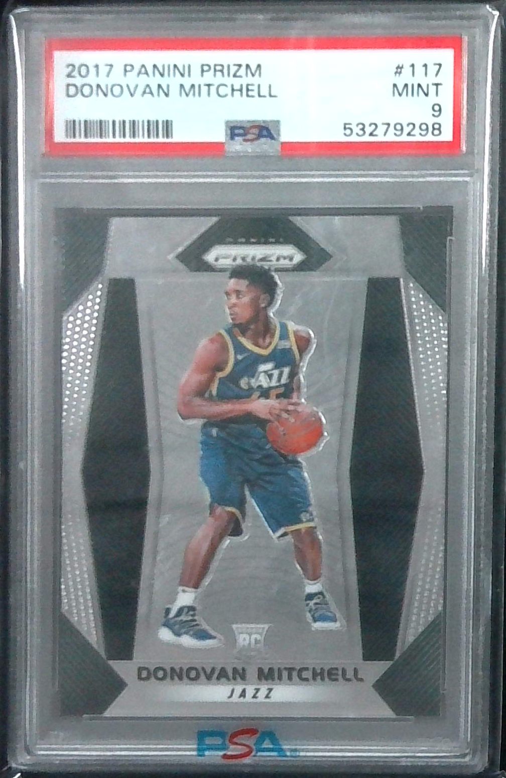 2017 Panini Prizm Donovan Mitchell Rookie #117 PSA 9