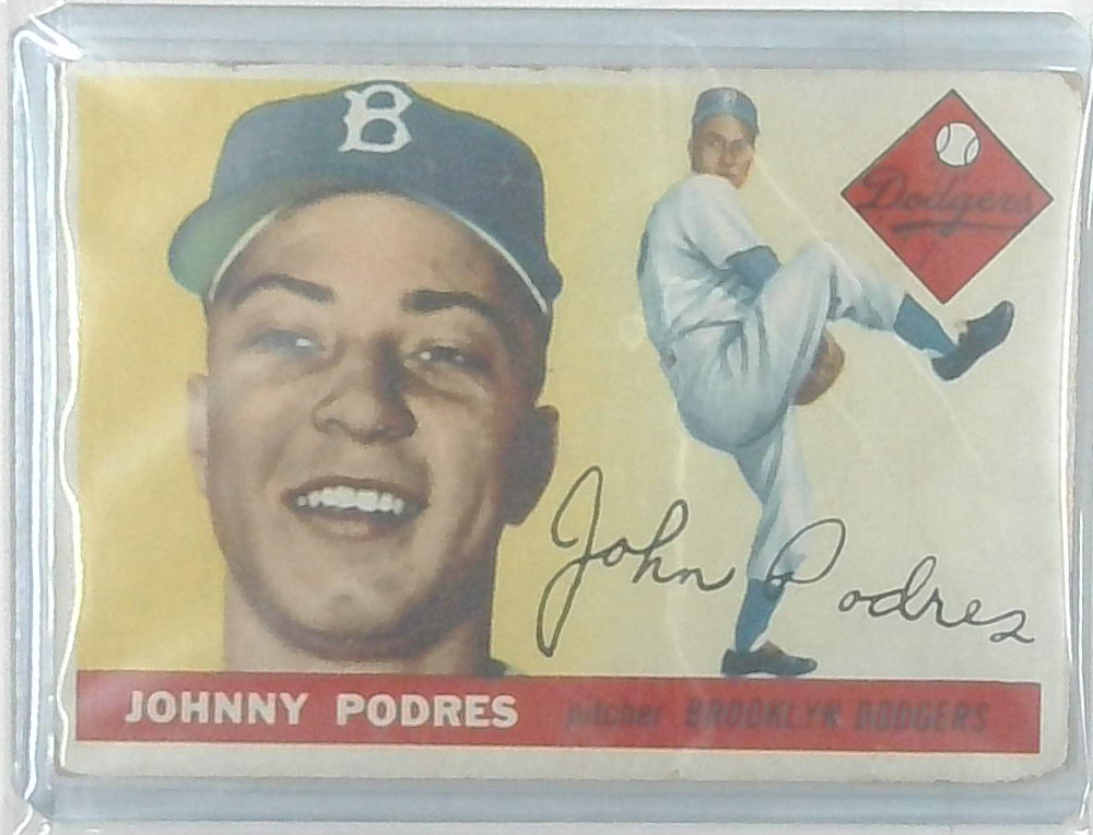 1955 Topps #25 Johnny Podres Baseball Brooklyn Dodgers