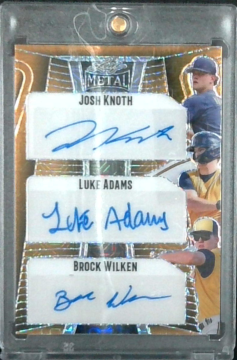 2023 Leaf Metal Josh Knoth, Luke Adams, Brock Wilken Triple Auto Gold 1/1