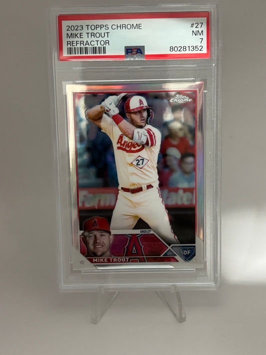 2023 Topps Chrome Mike Trout Refractor PSA 7 Angels