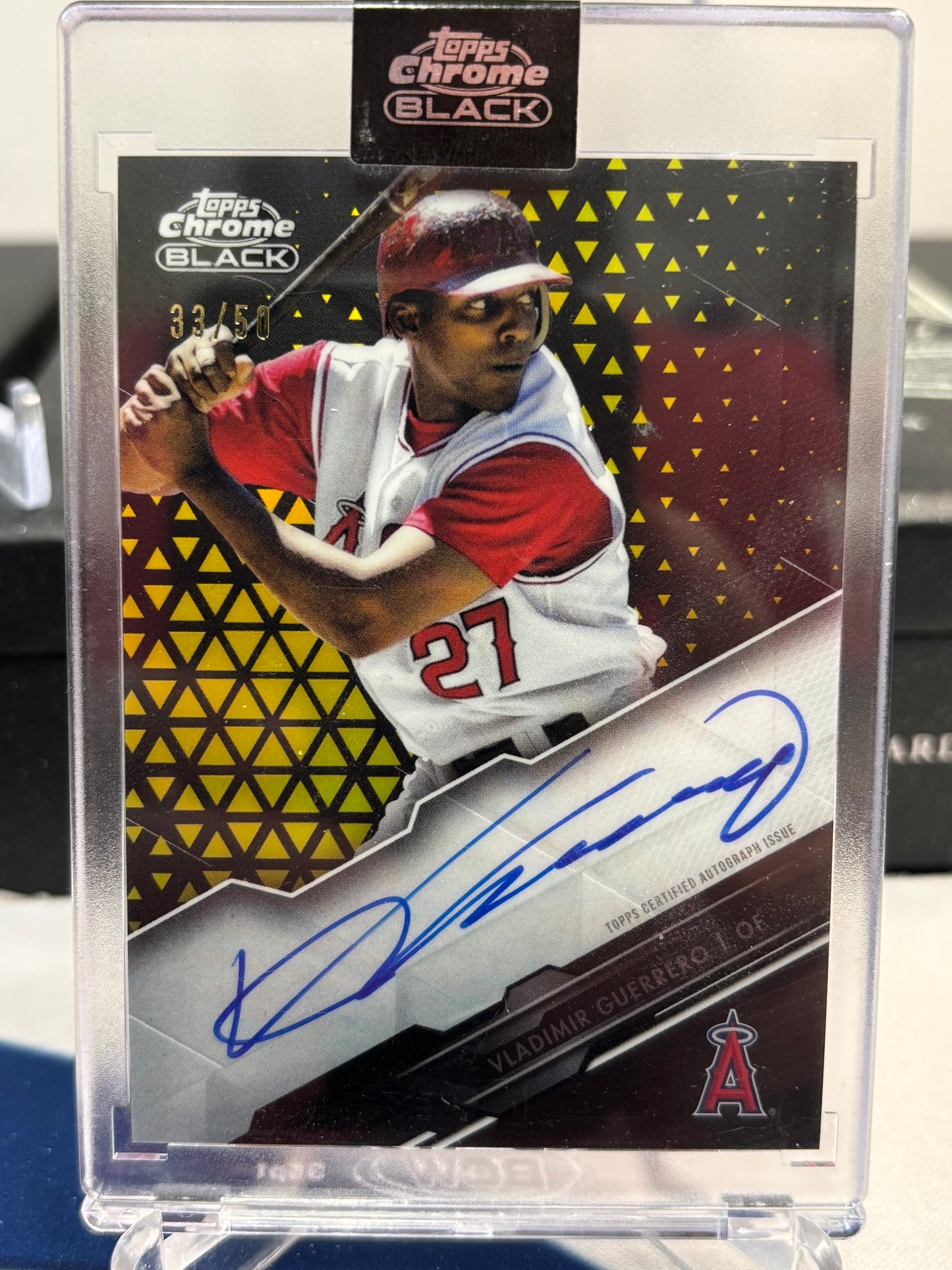 2020 Topps Chrome Black Vladimir Guerrero Auto /50 Gold Angels