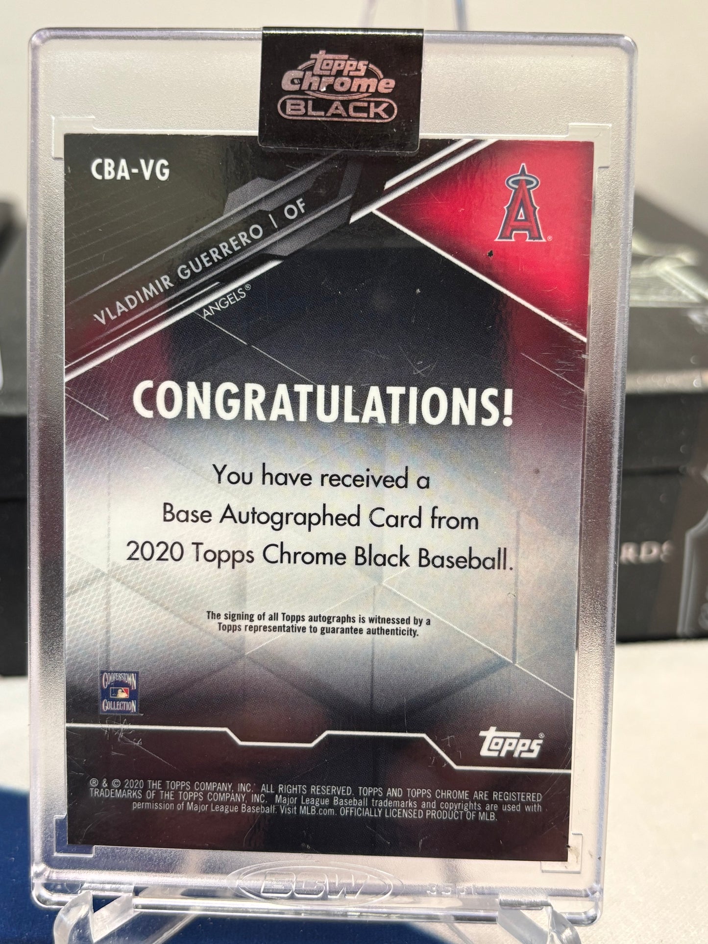 2020 Topps Chrome Black Vladimir Guerrero Auto /50 Gold Angels