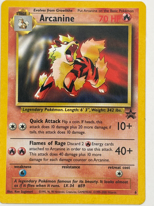 Pokemon TCG Arcanine WoTC Black Star Promo #6