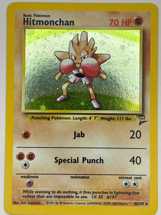 Hitmonchan Pokémon Card TCG Base Set 2 8/130 Holo