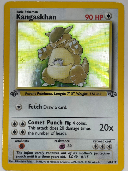 Pokemon TCG - 1st Edition Kangaskhan 5/64 Jungle - Holo - MP