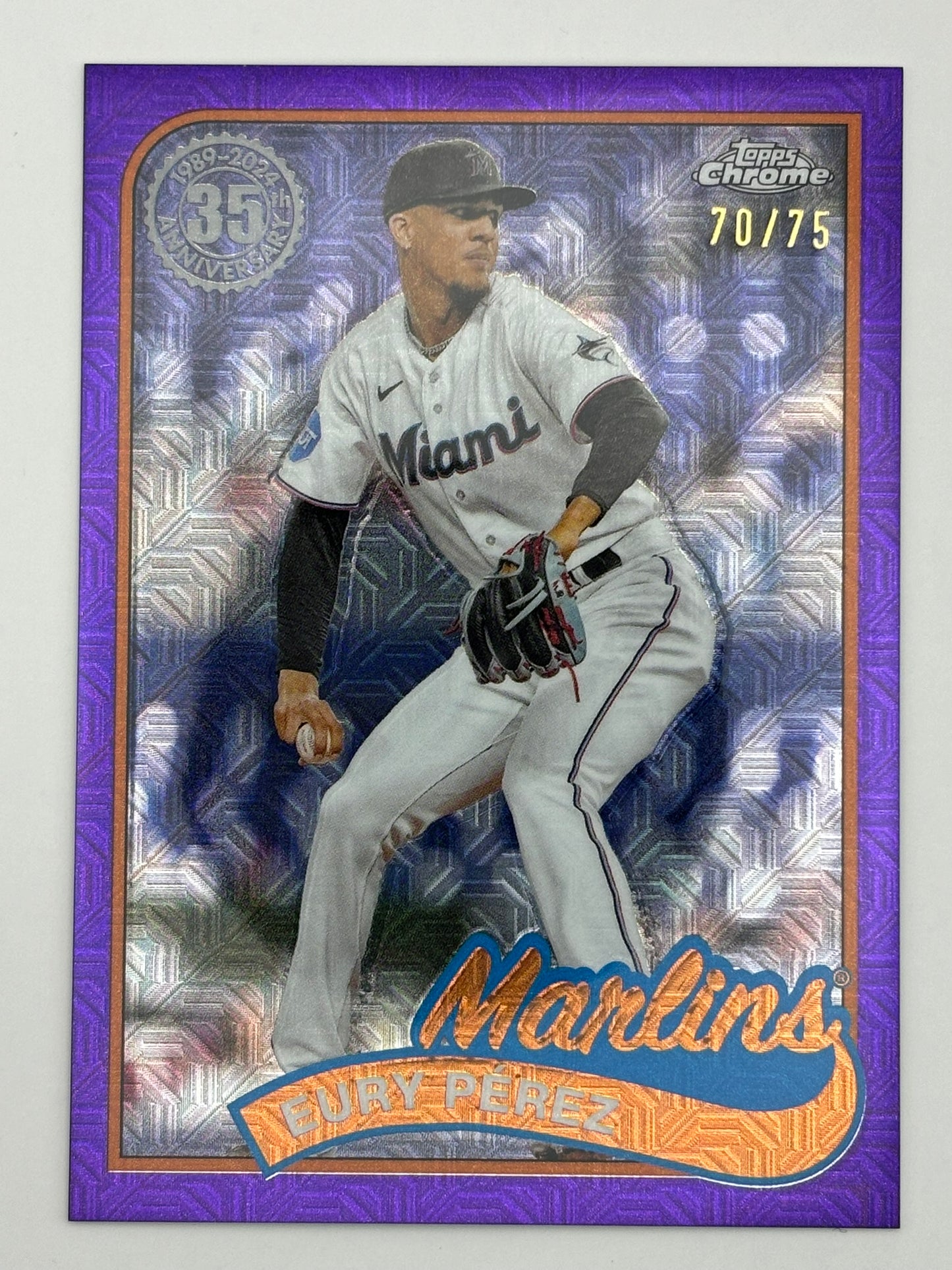 2024 Topps Eury Perez Purple Mojo /75