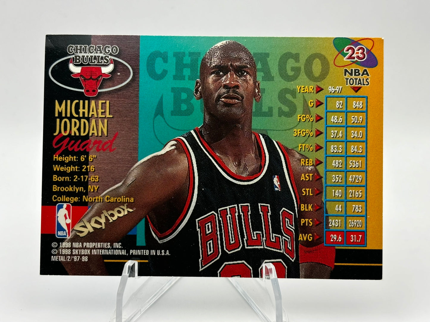 Michael Jordan 1998 Skybox Metal Universe # 23 Chicago Bulls