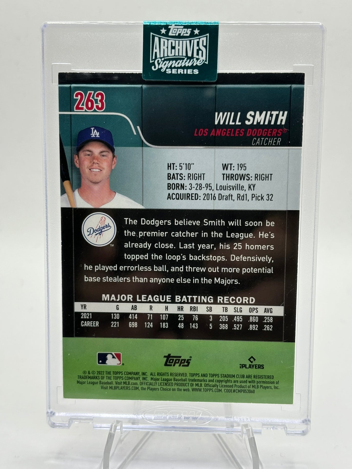 2024 Topps Archives Signature Series Will Smith Auto 29/34 LA Dodgers 2022 Topps