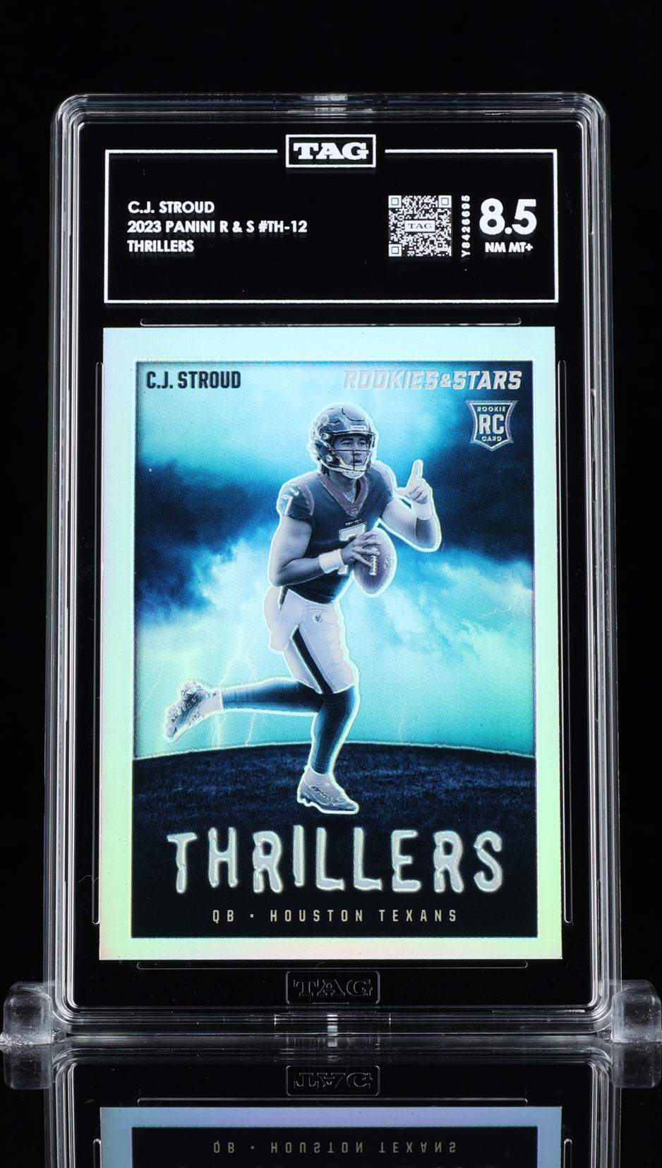 2023 PANINI ROOKIES & STARS THRILLERS SILVER #TH12 CJ STROUD ROOKIE RC TAG 8.5